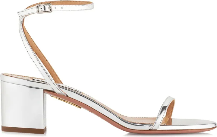 Olie 50mm metallic leather sandals