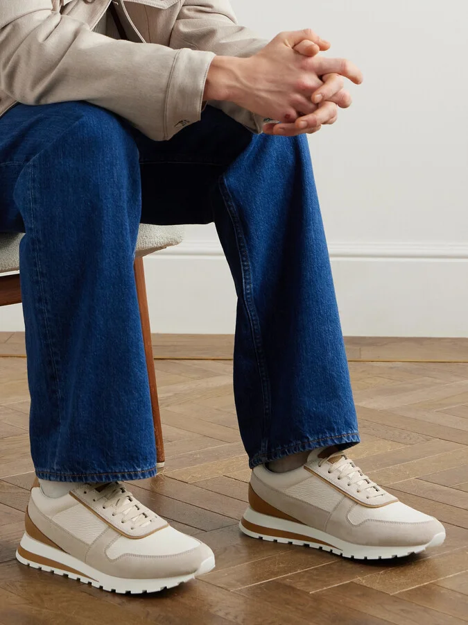 Olimpo Full-Grain Leather and Suede Sneakers - Image 2