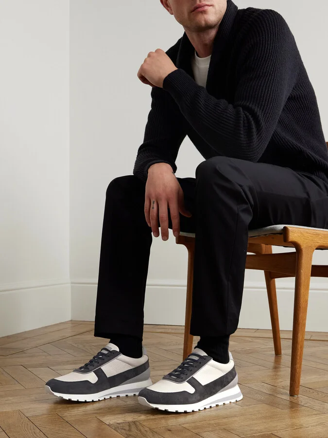 Olimpo Full-Grain Leather and Suede Sneakers - Image 2