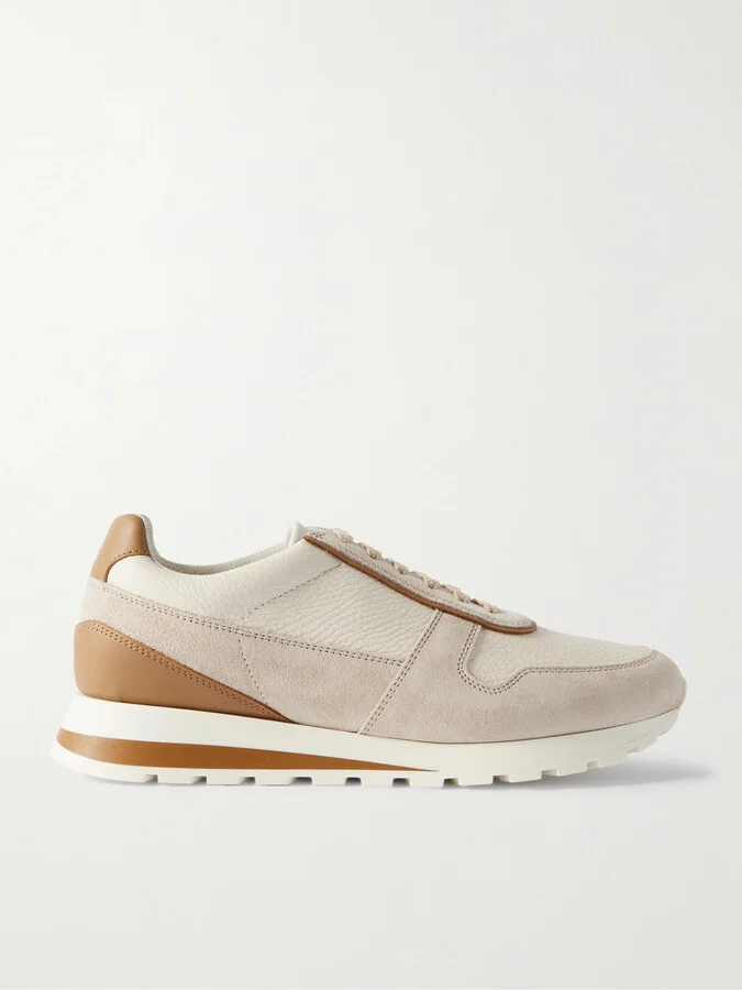 Olimpo Full-Grain Leather and Suede Sneakers