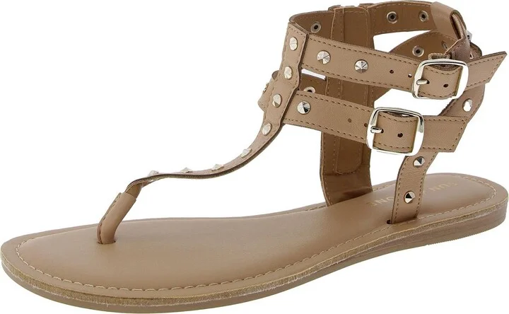 Olindaa Womens Studded Manmade Gladiator Sandals