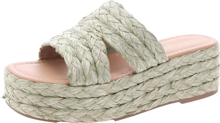 Olinkaa Womens Woven Open Toe Flatform Sandals