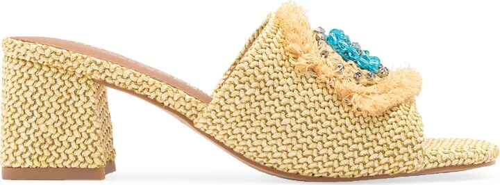 Olive Block Heel Slide Sandal - Image 4