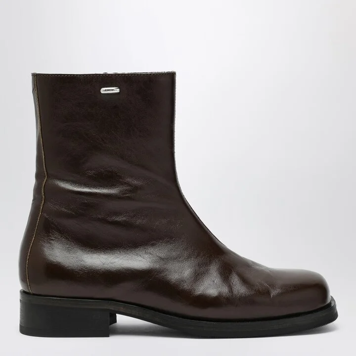 Olive green leather Camion boots