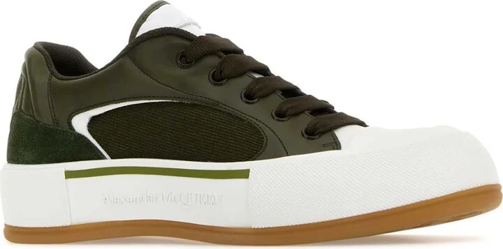 Olive Green Plimsoll Sneakers - Image 2