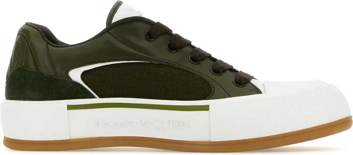 Olive Green Plimsoll Sneakers