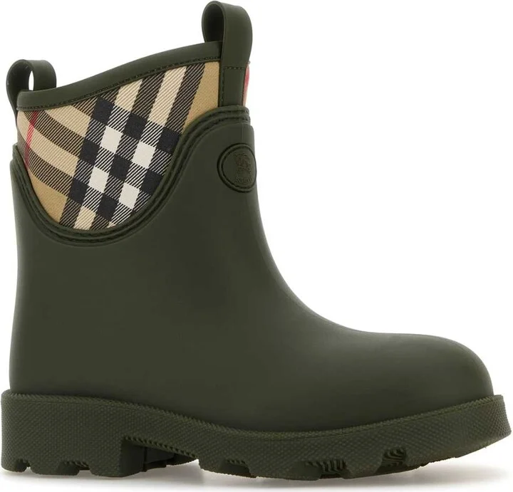 Olive Green Rubber Marsh Stamp Ankle Boots - Image 2
