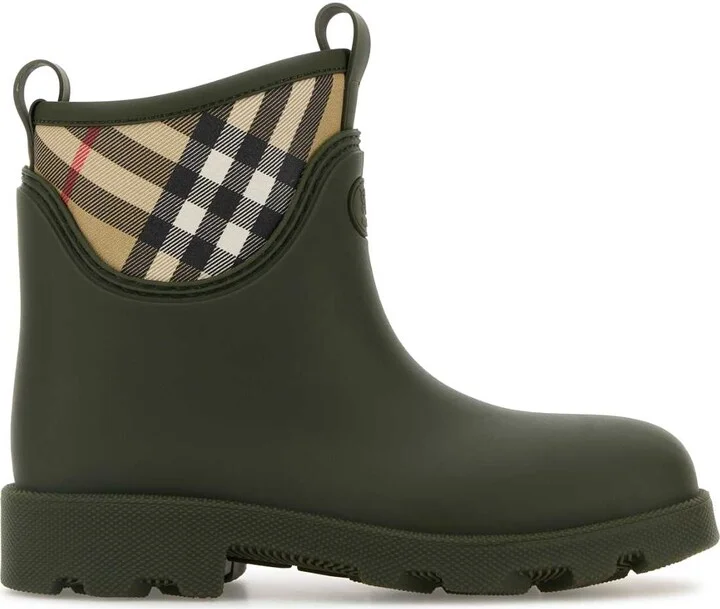 Olive Green Rubber Marsh Stamp Ankle Boots