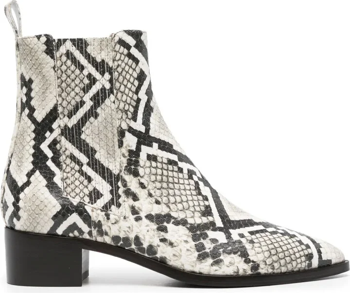 Olivia 40mm snakeskin-effect boots