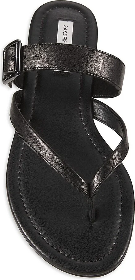 Olivia Leather Flat Sandals - Image 5