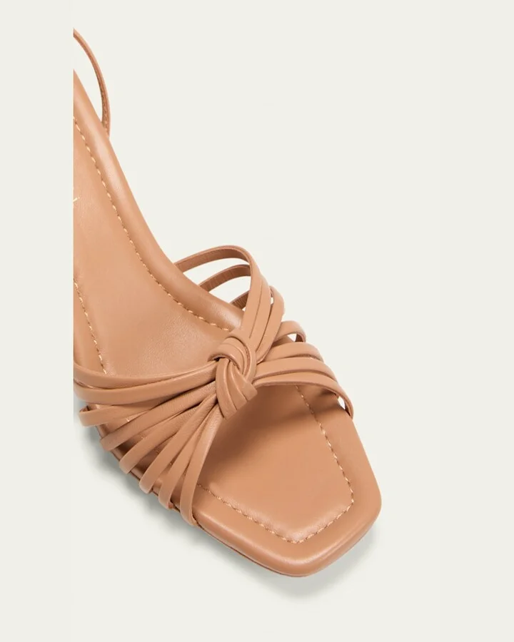 Olivia Leather Knot Block Heel Sandals - Image 6