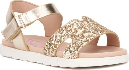 Olivia Miller Girl's Glitter Glow Toddler Slide Sandals - , GOLD