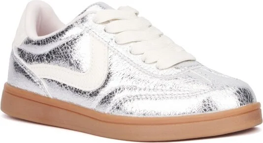 Olivia Miller Girl's Shimmer Low Top Sneakers - , SILVER