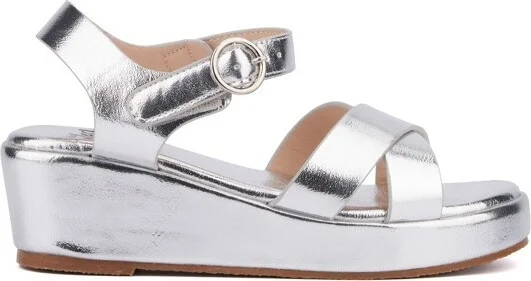 Olivia Miller Girl's Sweetie Wedge Heels - , SILVER - Image 2