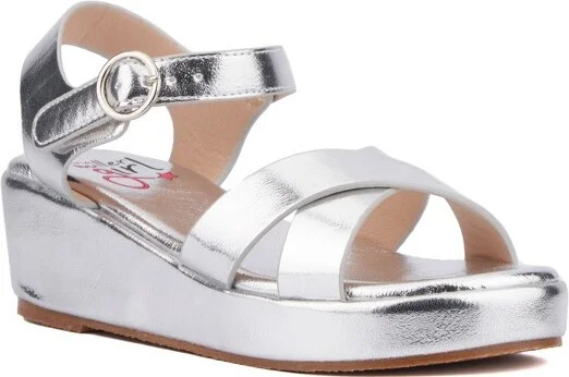 Olivia Miller Girl's Sweetie Wedge Heels - , SILVER