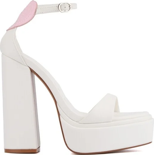 Olivia Miller Women's Amour Platform Heel - WHITE, - Image 3