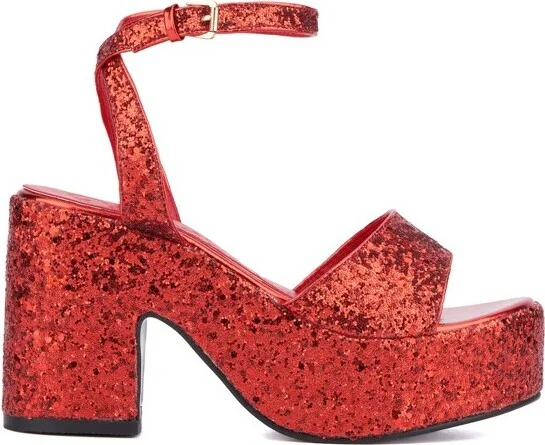 Olivia Miller Women's Capricorn Platform Heels - , BLACK GLITTER - Image 3