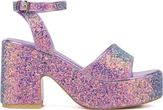 Olivia Miller Women's Capricorn Platform Heels - , BLACK GLITTER - Image 5