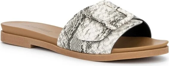Olivia Miller Women's Carmen Sandal - , BLACK SNAKE