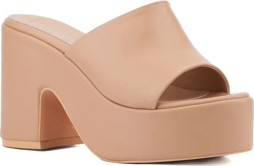 Olivia Miller Women's Crush Platform Heel - NUDE,