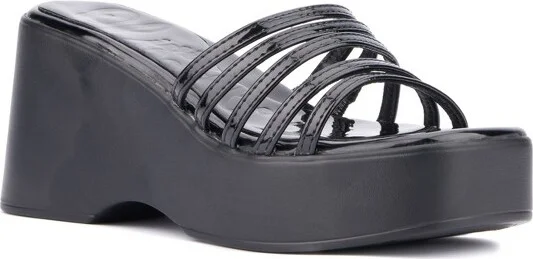 Olivia Miller Women's Dreamer Wedge Sandal - BLACK,