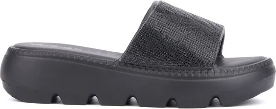 Olivia Miller Women's Glitter Gaze Slide Sandal - BLACK, - Image 2