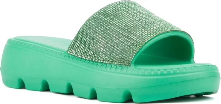 Olivia Miller Women's Glitter Gaze Slide Sandal