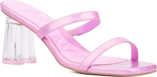 Olivia Miller Women's Lovely Heel Sandal - NEON PINK,