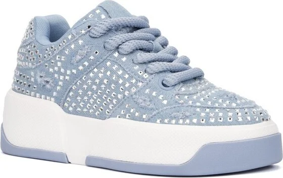 Olivia Miller Women's Lunar Rays Low Top Sneakers - , DENIM
