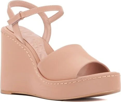Olivia Miller Women's Magnetic Wedge Sandal - TAN,