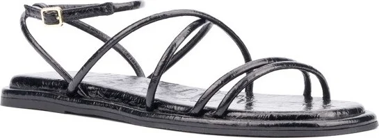 Olivia Miller Women's Public Eye Strappy Sandal - BLACK,