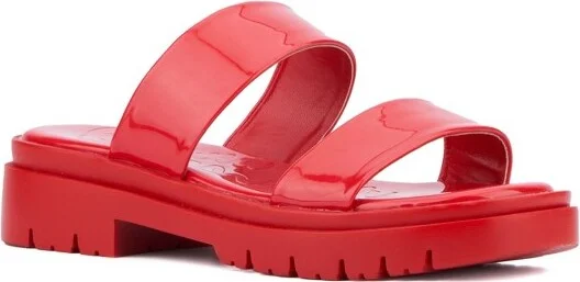 Olivia Miller Women's Tempting Platform Sandal - RED,