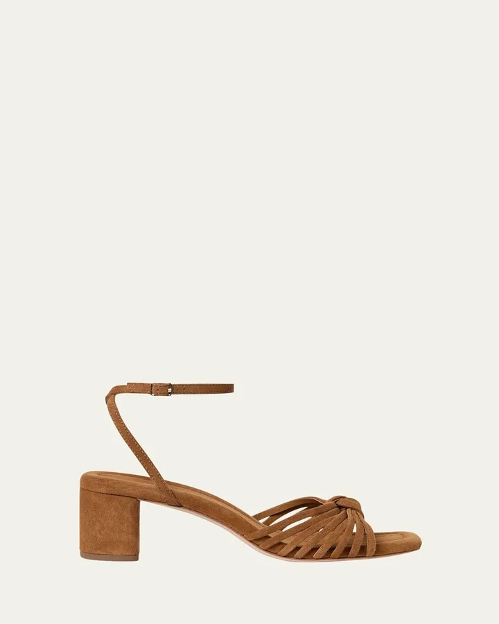 Olivia Suede Knot Block Heel Sandals