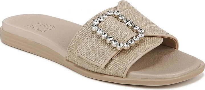 Olivia Womens Open Toe Slip On Slide Sandals