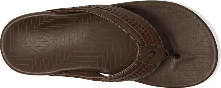 OluKai Aho - M Men's Sandals Dk Wood / Dk Wood : 9 D - Medium, Leather - Image 2