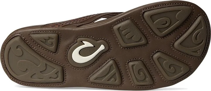 OluKai Aho - M Men's Sandals Dk Wood / Dk Wood : 9 D - Medium, Leather - Image 3