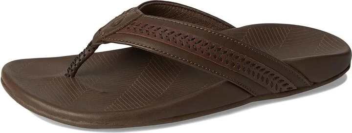 OluKai Aho - M Men's Sandals Dk Wood / Dk Wood : 9 D - Medium, Leather - Image 5
