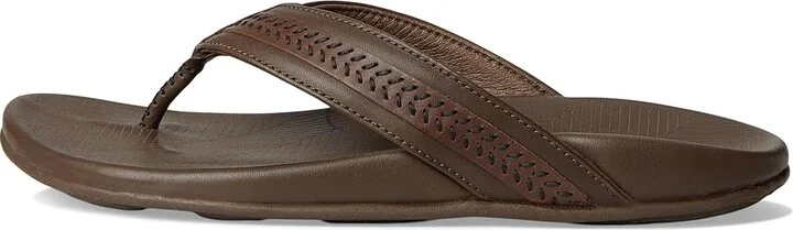OluKai Aho - M Men's Sandals Dk Wood / Dk Wood : 9 D - Medium, Leather - Image 6