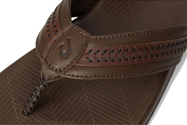 OluKai Aho - M Men's Sandals Dk Wood / Dk Wood : 9 D - Medium, Leather - Image 7