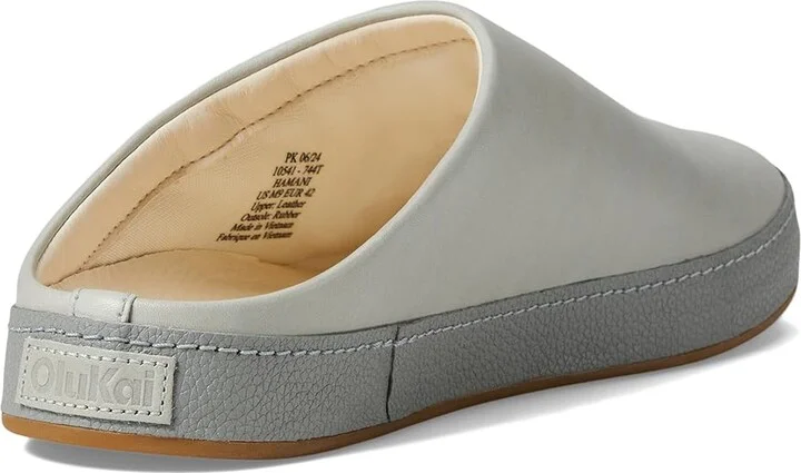 OluKai Hamani Men's Shoes Smoke/Storm Grey : 10 D - Medium, Leather/Rubber/Sheepskin - Image 4