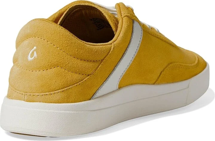 OluKai Ha'Upu Women's Shoes Mustard/Off-White : 7.5 B - Medium, Leather/Suede - Image 4