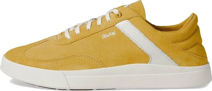 OluKai Ha'Upu Women's Shoes Mustard/Off-White : 7.5 B - Medium, Leather/Suede - Image 6