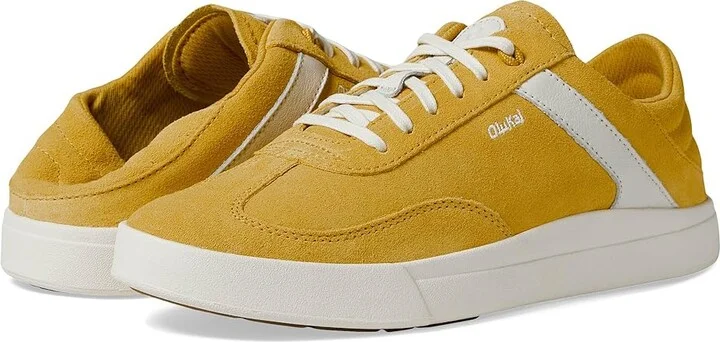 OluKai Ha'Upu Women's Shoes Mustard/Off-White : 7.5 B - Medium, Leather/Suede