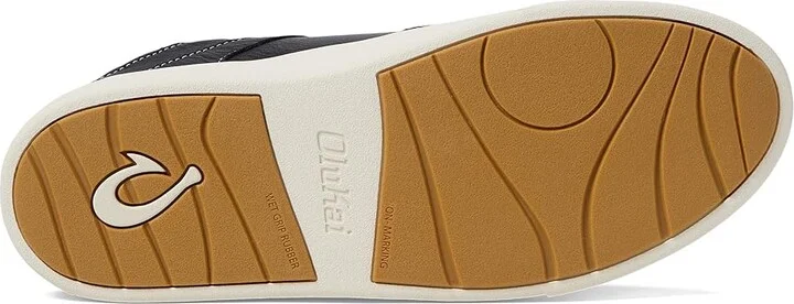 OluKai Ha'Upu Women's Shoes Onyx/Onyx : 5 B - Medium, Leather - Image 3