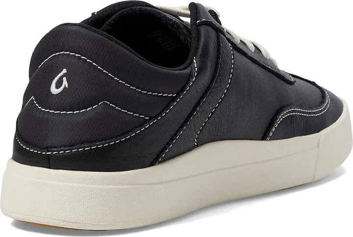 OluKai Ha'Upu Women's Shoes Onyx/Onyx : 5 B - Medium, Leather - Image 4