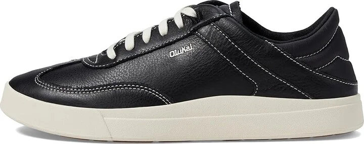 OluKai Ha'Upu Women's Shoes Onyx/Onyx : 5 B - Medium, Leather - Image 6