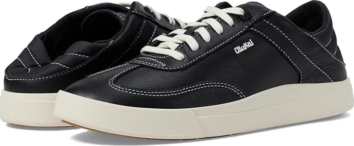 OluKai Ha'Upu Women's Shoes Onyx/Onyx : 5 B - Medium, Leather