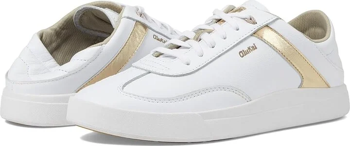 OluKai Ha'Upu Women's Shoes White/White : 10 B - Medium, Leather