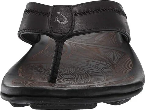 OluKai Hiapo Men's Sandals Lava Rock/Lava Rock : 7 D - Medium, Leather - Image 6