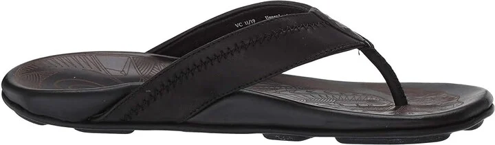 OluKai Hiapo Men's Sandals Lava Rock/Lava Rock : 7 D - Medium, Leather - Image 8